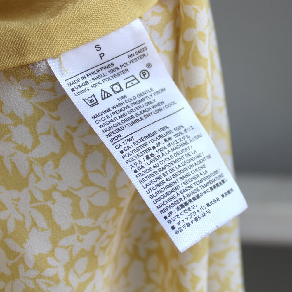 Banana Republic Yellow White Floral Spaghetti Strap Flowy Tank Blouse Size Small - Picture 6 of 6